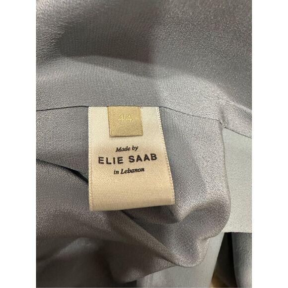 NWT Elie Saab Lapel Wool Crepe Blazer Blue Black Size FR44/US12 $2790 - Picture 15 of 15